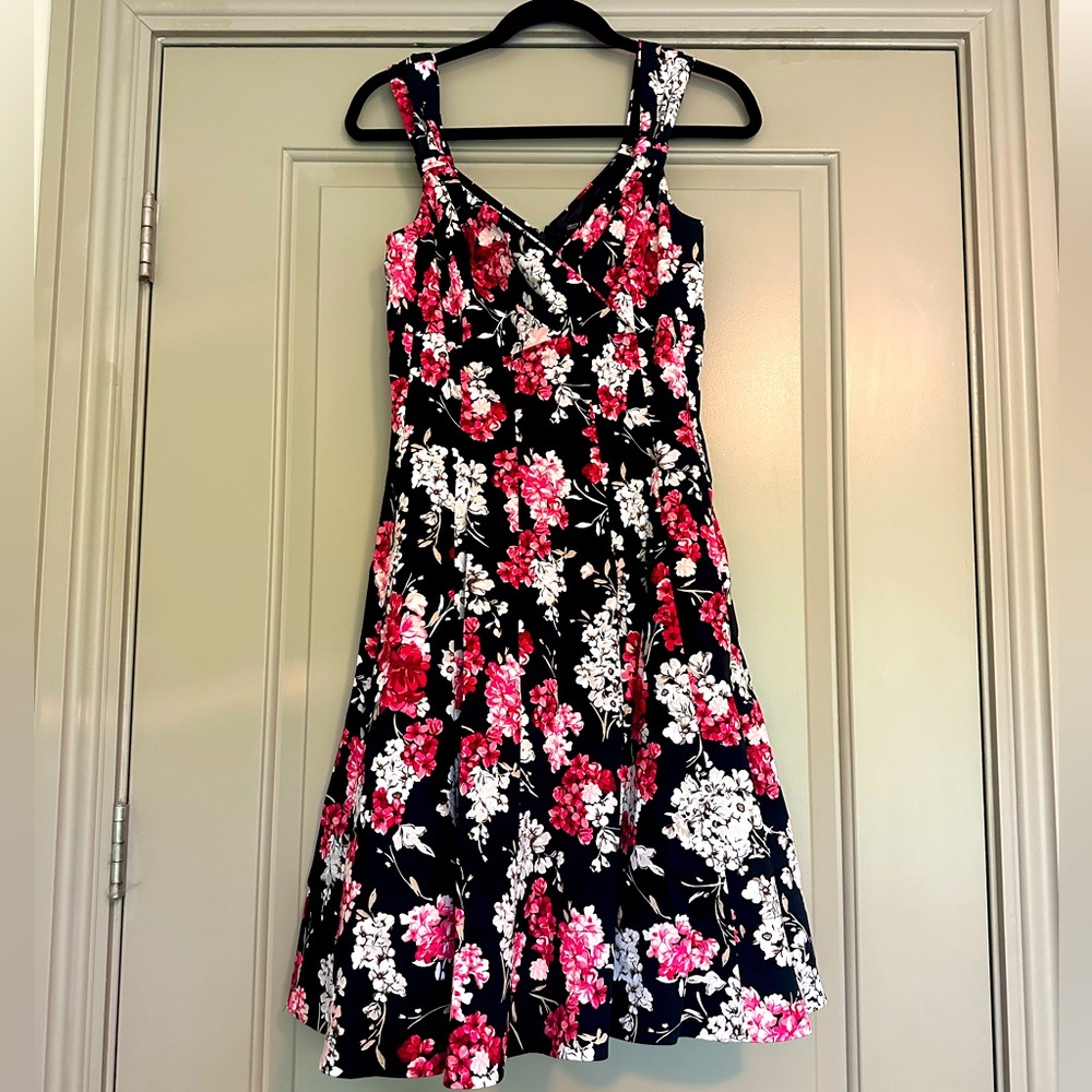 Black, White & Pink Floral Dress from White House Black Market